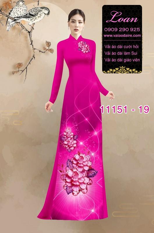 Vải áo dài hoa 3D