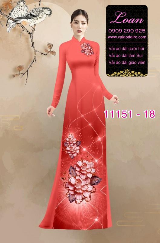 Vải áo dài hoa 3D