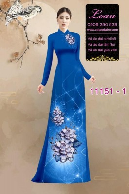 Vải áo dài hoa 3D-DT 11151