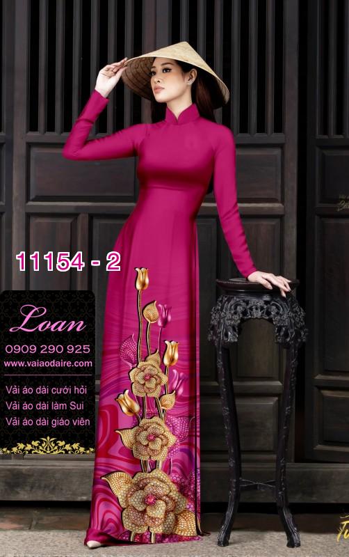 Vải áo dài hoa 3D