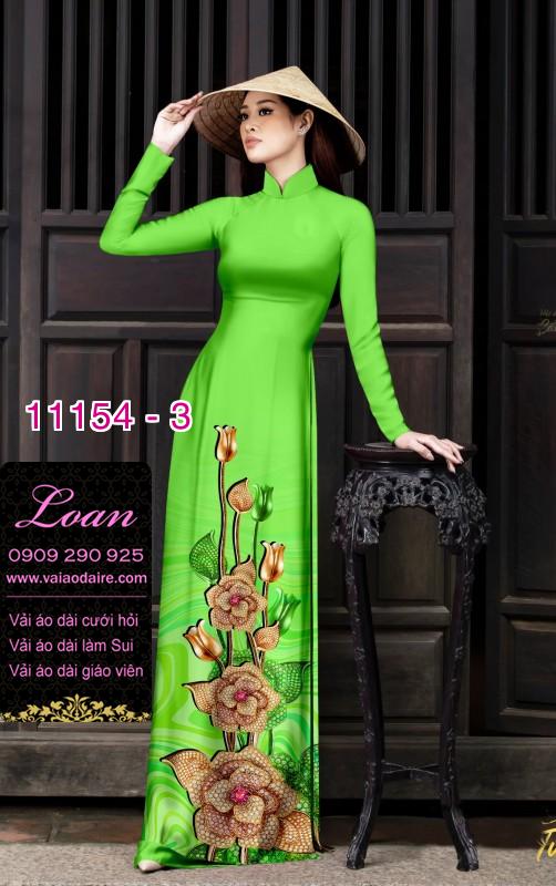 Vải áo dài hoa 3D