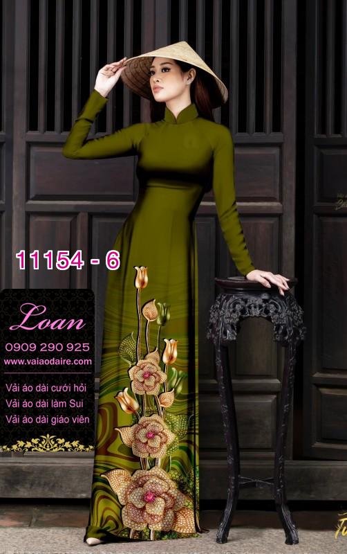 Vải áo dài hoa 3D