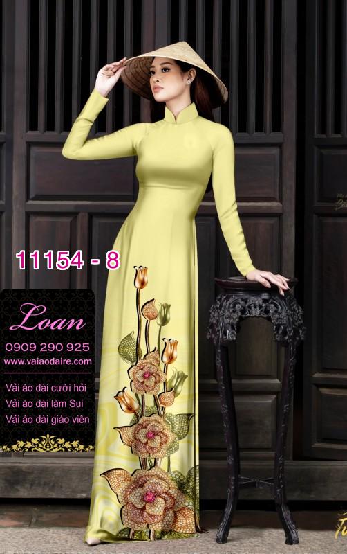 Vải áo dài hoa 3D