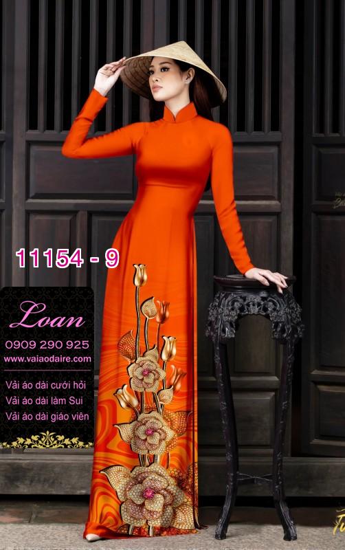 Vải áo dài hoa 3D