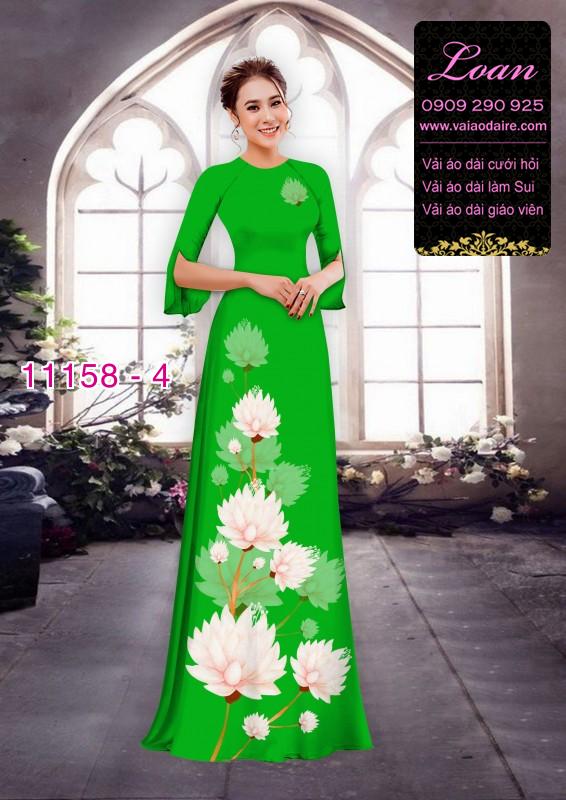 Vải áo dài hoa 3D