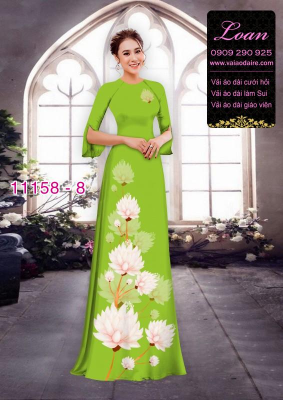 Vải áo dài hoa 3D
