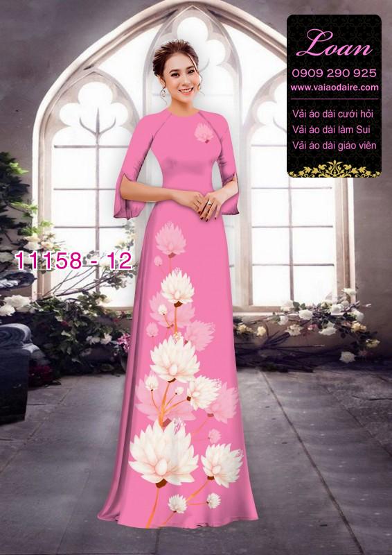 Vải áo dài hoa 3D