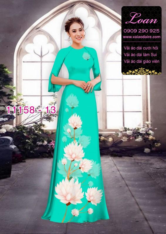 Vải áo dài hoa 3D