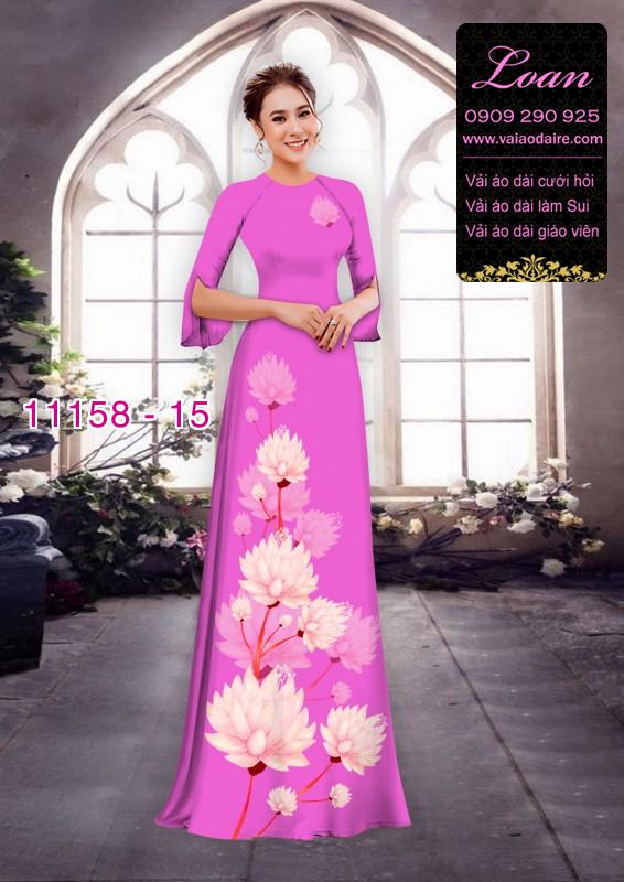 Vải áo dài hoa 3D
