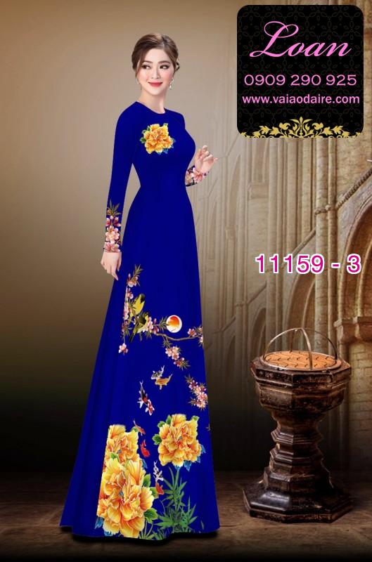 Vải áo dài hoa 3D