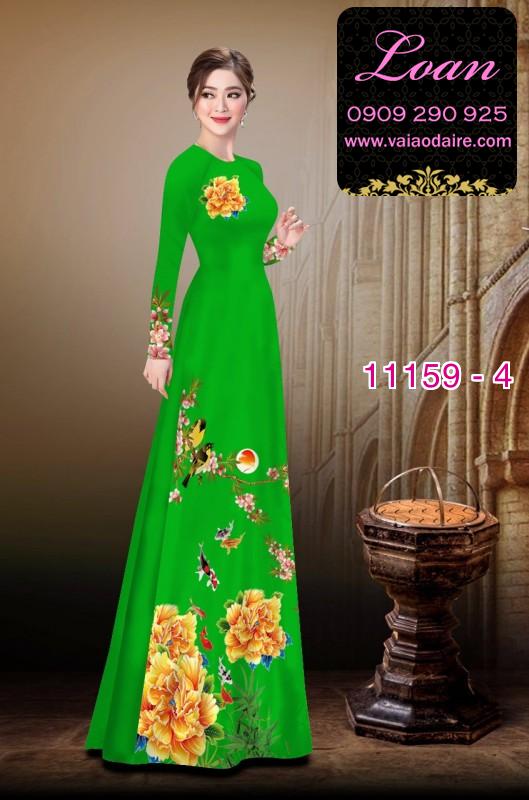 Vải áo dài hoa 3D