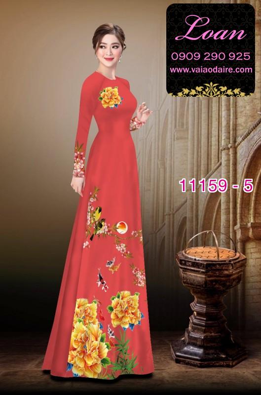 Vải áo dài hoa 3D