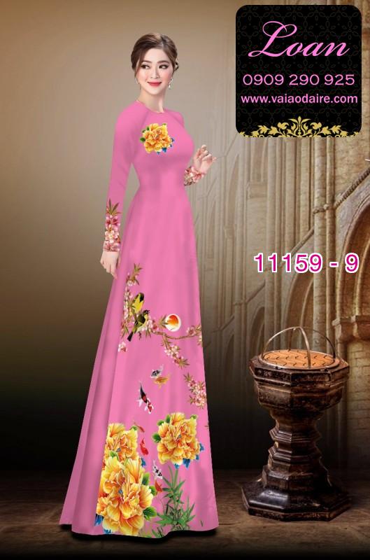 Vải áo dài hoa 3D
