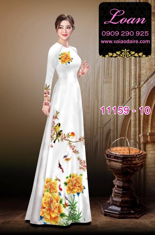 Vải áo dài hoa 3D