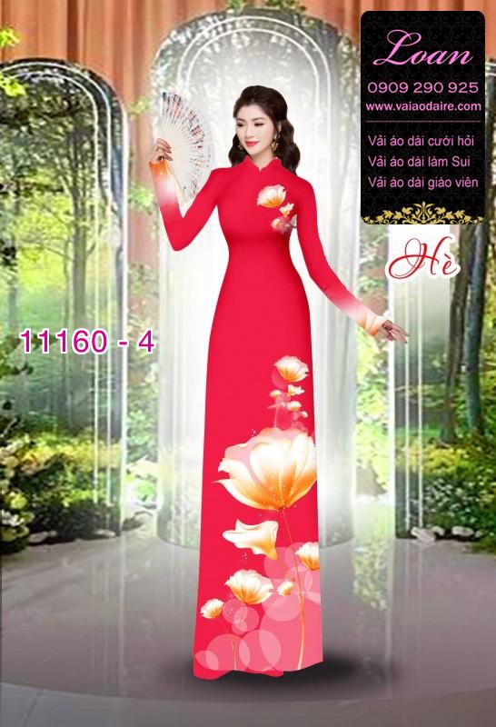 Vải áo dài hoa 3D