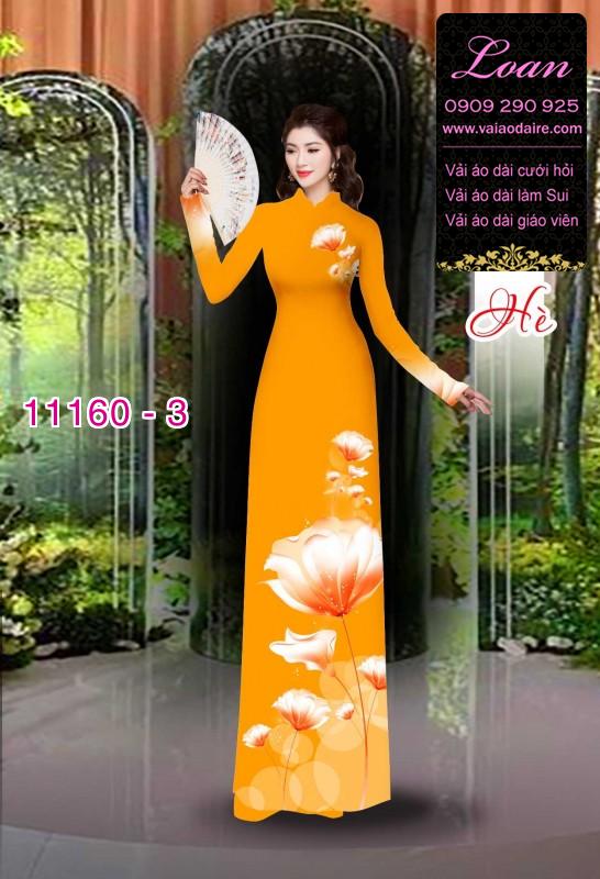 Vải áo dài hoa 3D