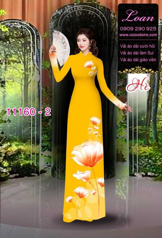 Vải áo dài hoa 3D