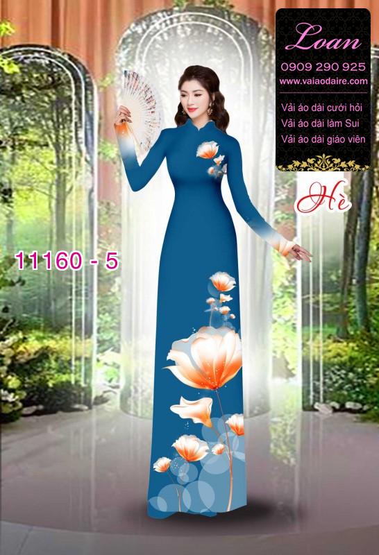 Vải áo dài hoa 3D