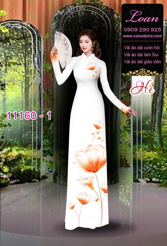 Vải áo dài hoa 3D