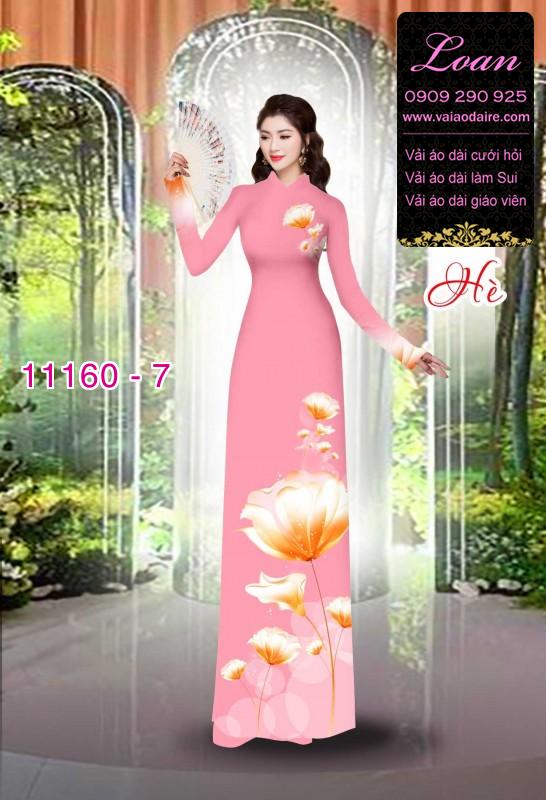 Vải áo dài hoa 3D