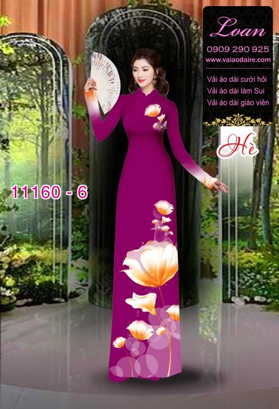 Vải áo dài hoa 3D