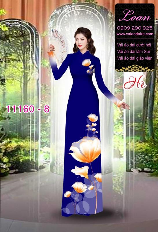 Vải áo dài hoa 3D