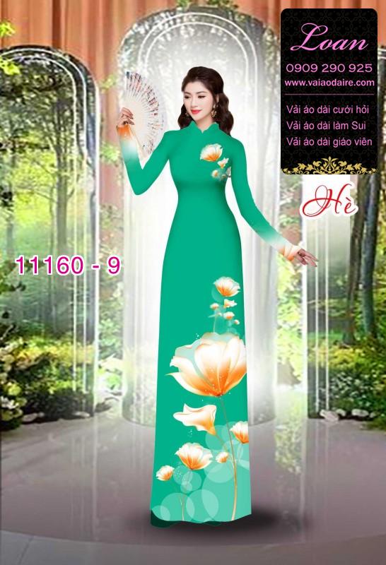 Vải áo dài hoa 3D