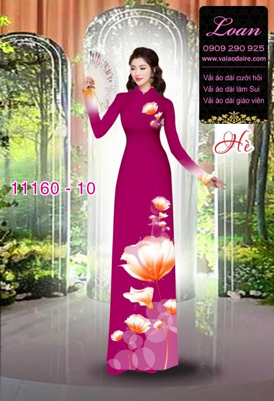 Vải áo dài hoa 3D