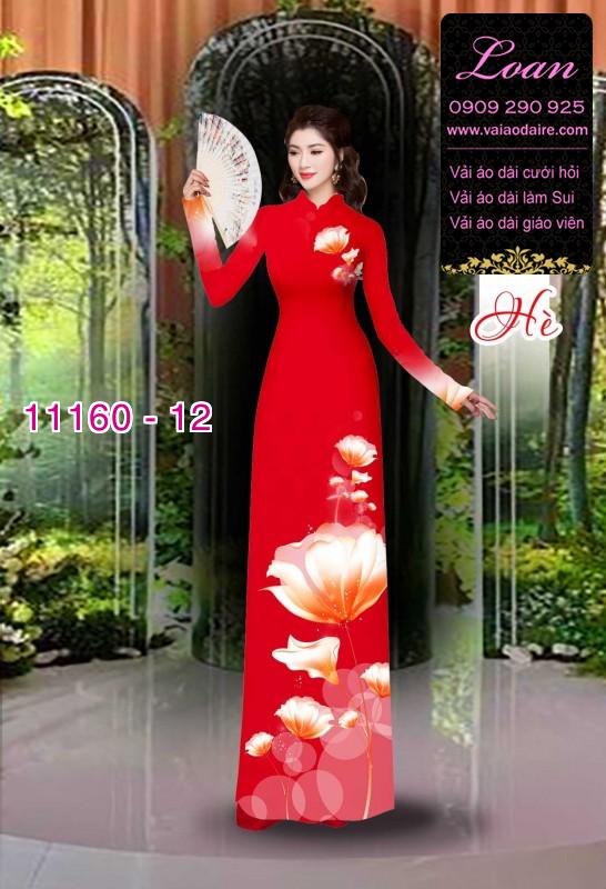 Vải áo dài hoa 3D
