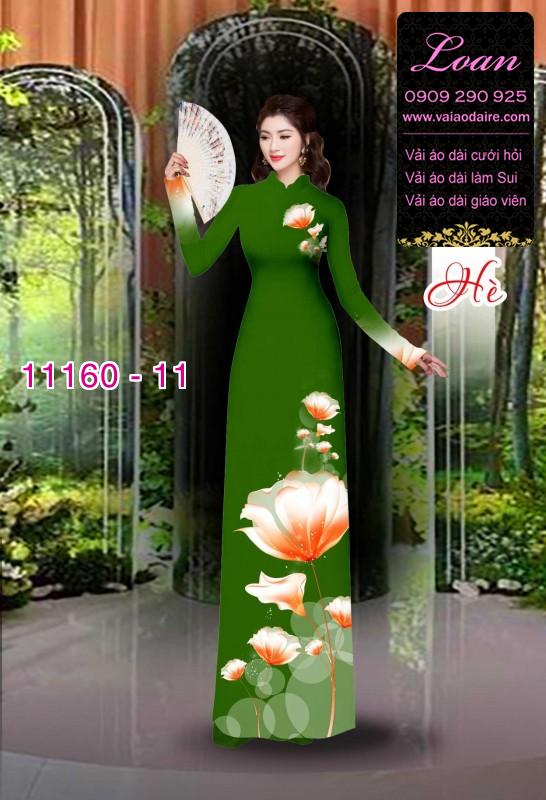 Vải áo dài hoa 3D