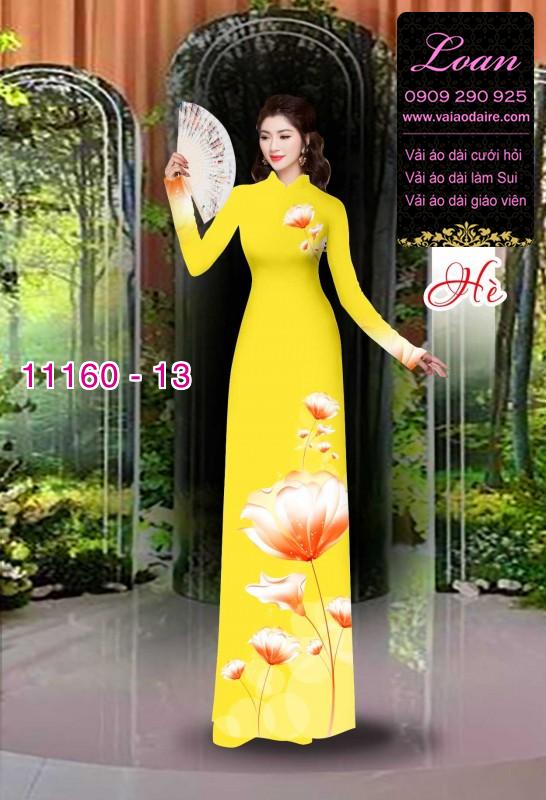 Vải áo dài hoa 3D