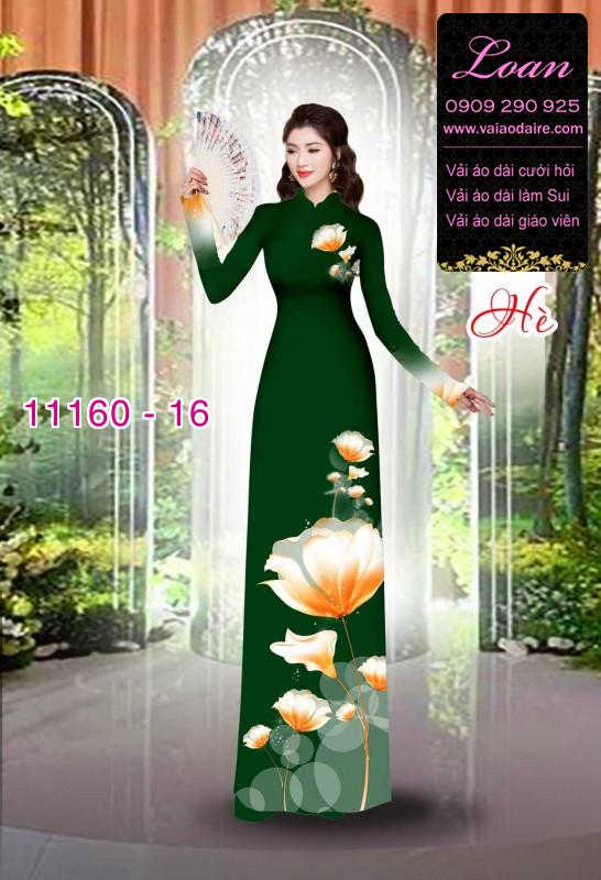 Vải áo dài hoa 3D