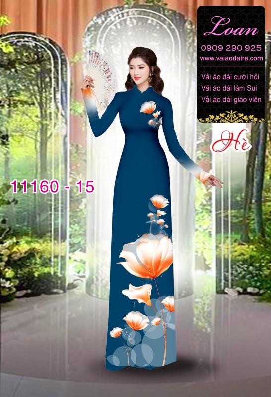 Vải áo dài hoa 3D