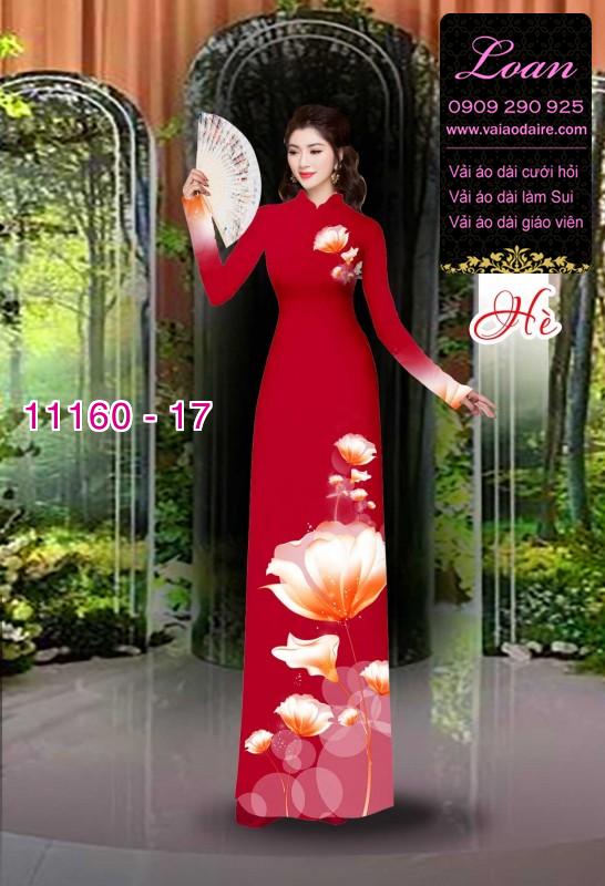Vải áo dài hoa 3D