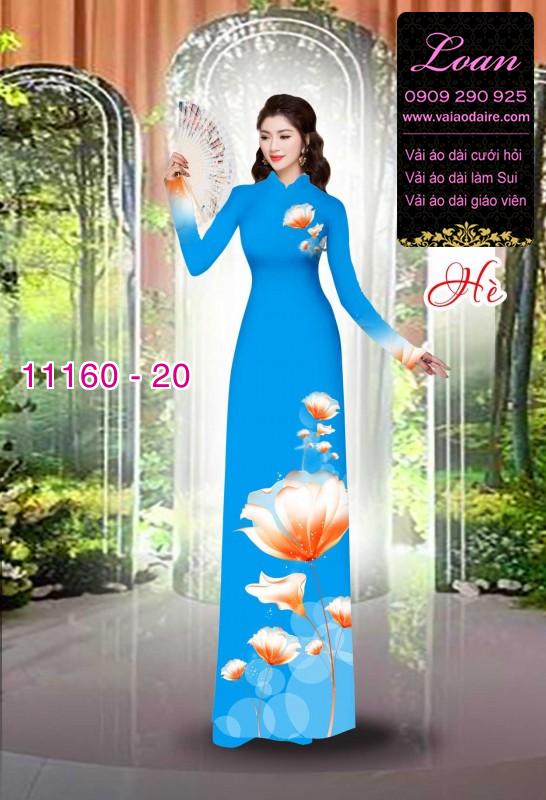 Vải áo dài hoa 3D
