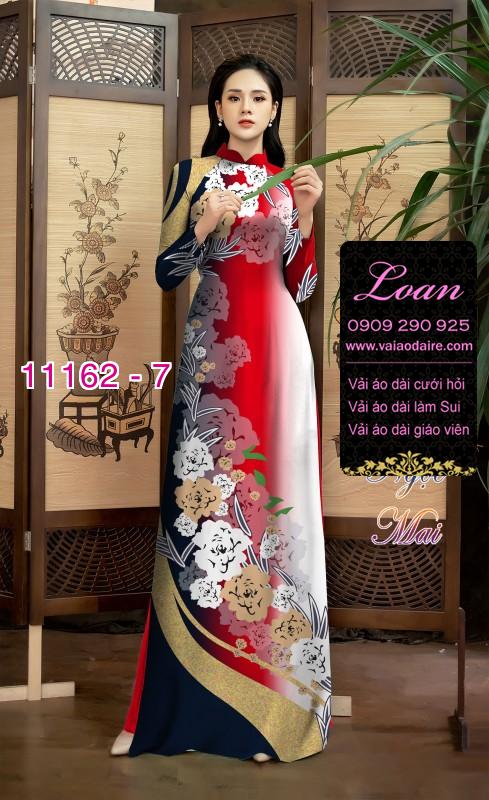 Vải áo dài hoa 3D