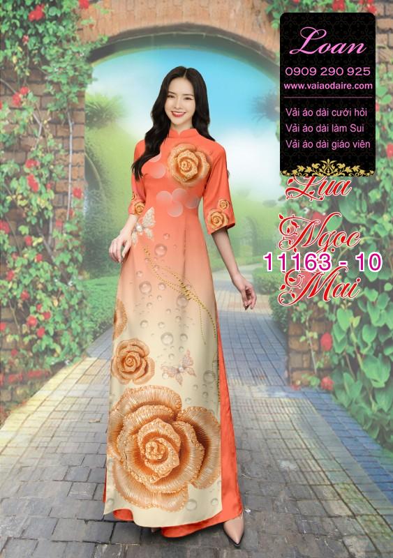 Vải áo dài hoa 3D