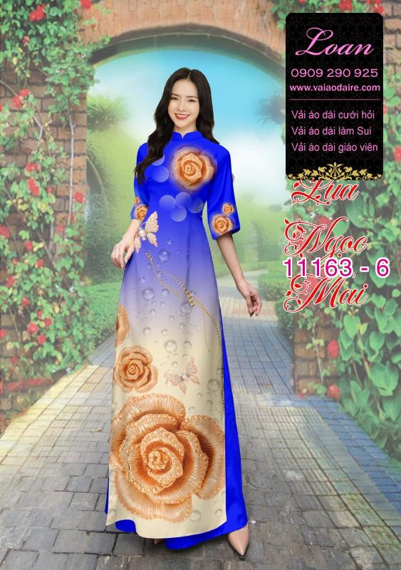 Vải áo dài hoa 3D