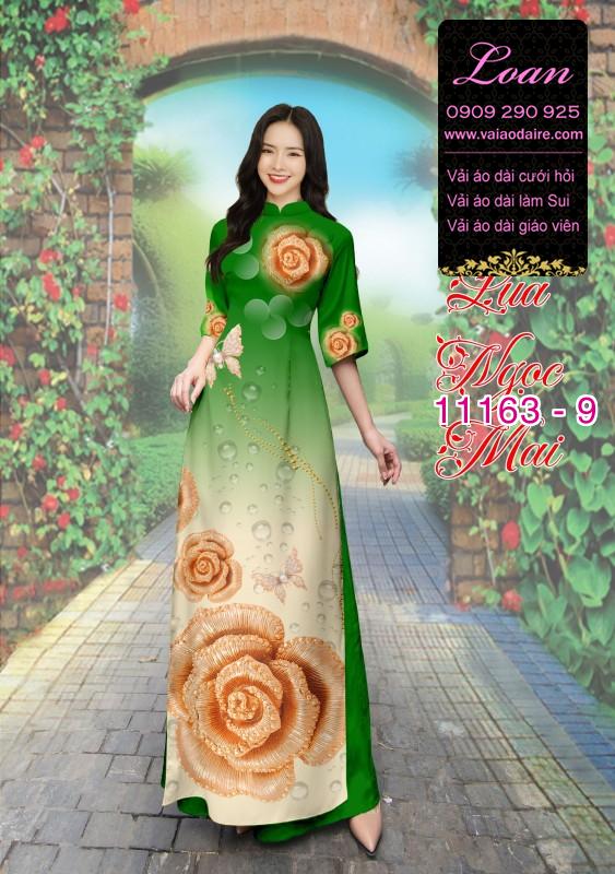 Vải áo dài hoa 3D