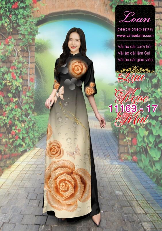 Vải áo dài hoa 3D