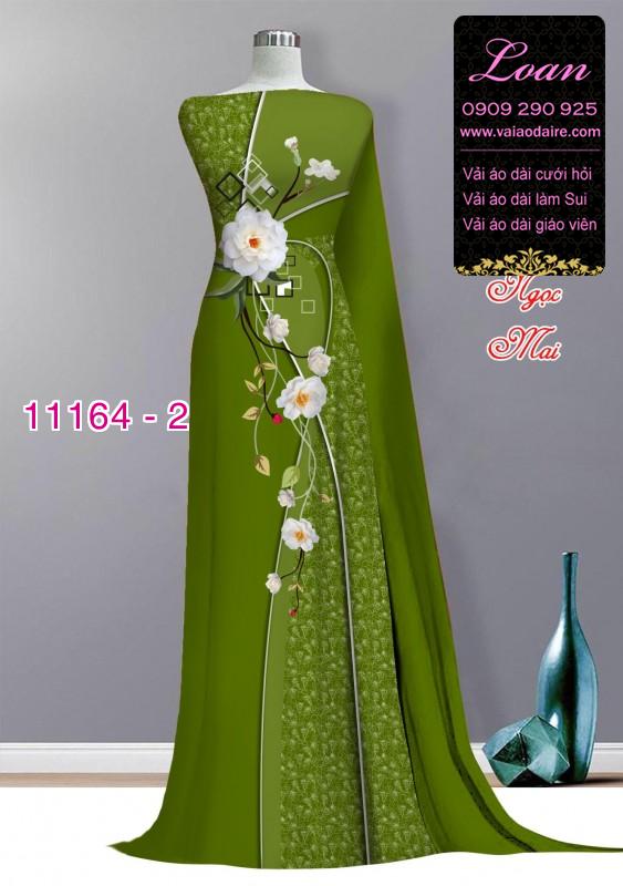 Vải áo dài hoa 3D