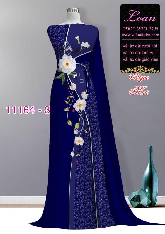 Vải áo dài hoa 3D