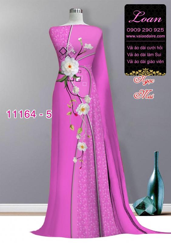 Vải áo dài hoa 3D