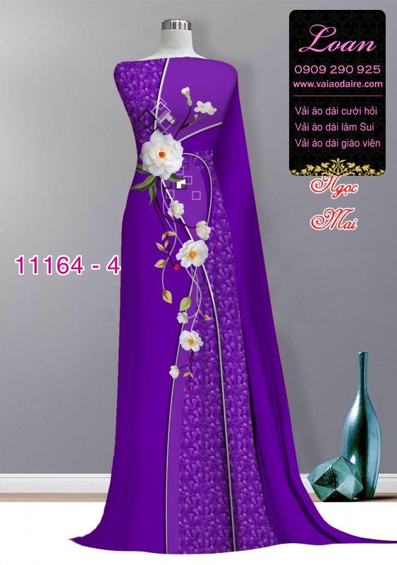 Vải áo dài hoa 3D