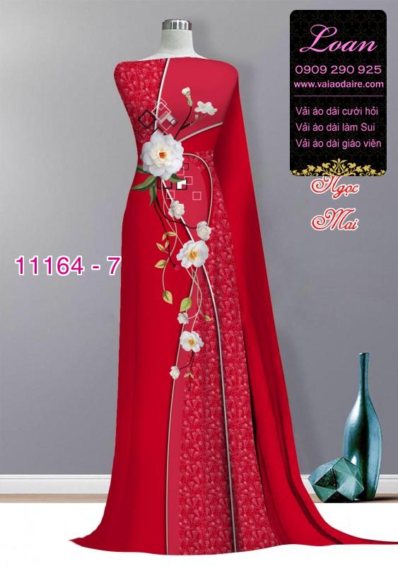 Vải áo dài hoa 3D