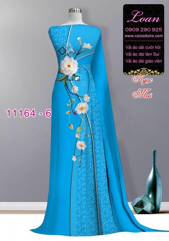 Vải áo dài hoa 3D