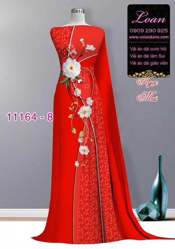 Vải áo dài hoa 3D