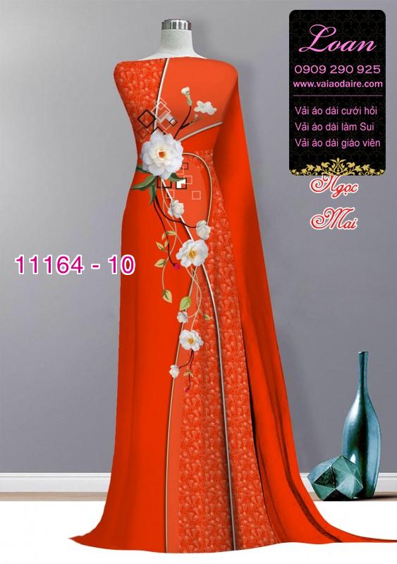 Vải áo dài hoa 3D