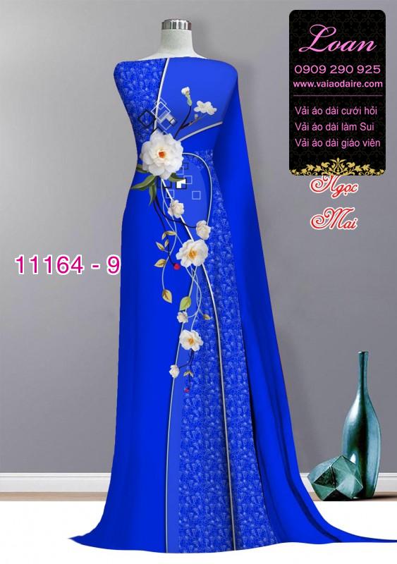 Vải áo dài hoa 3D