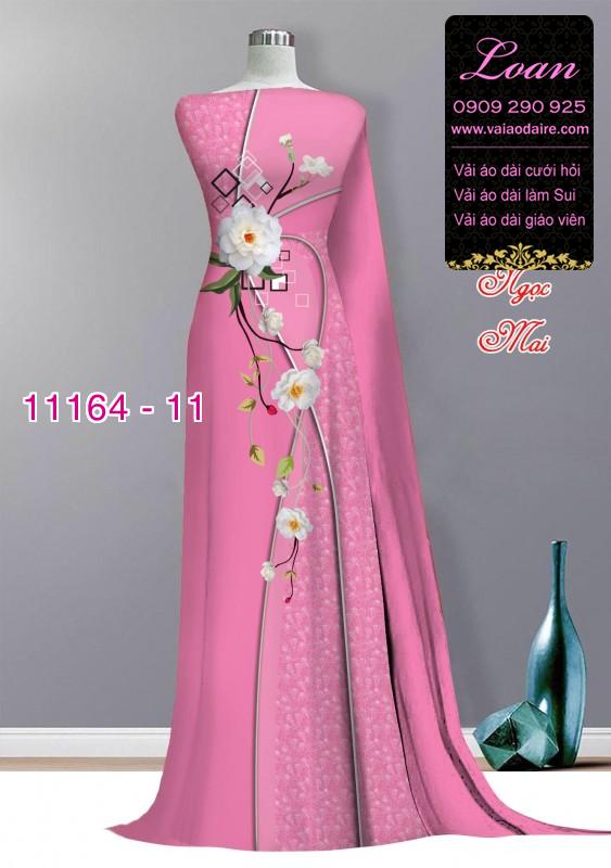 Vải áo dài hoa 3D